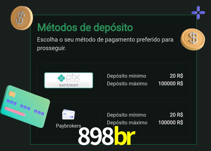 O cassino 898br oferece uma grande variedade de métodos de pagamento